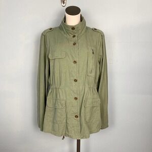 ASHLEY by 26 International Outerwear Utility Jacket Shacket Green Women's Size L